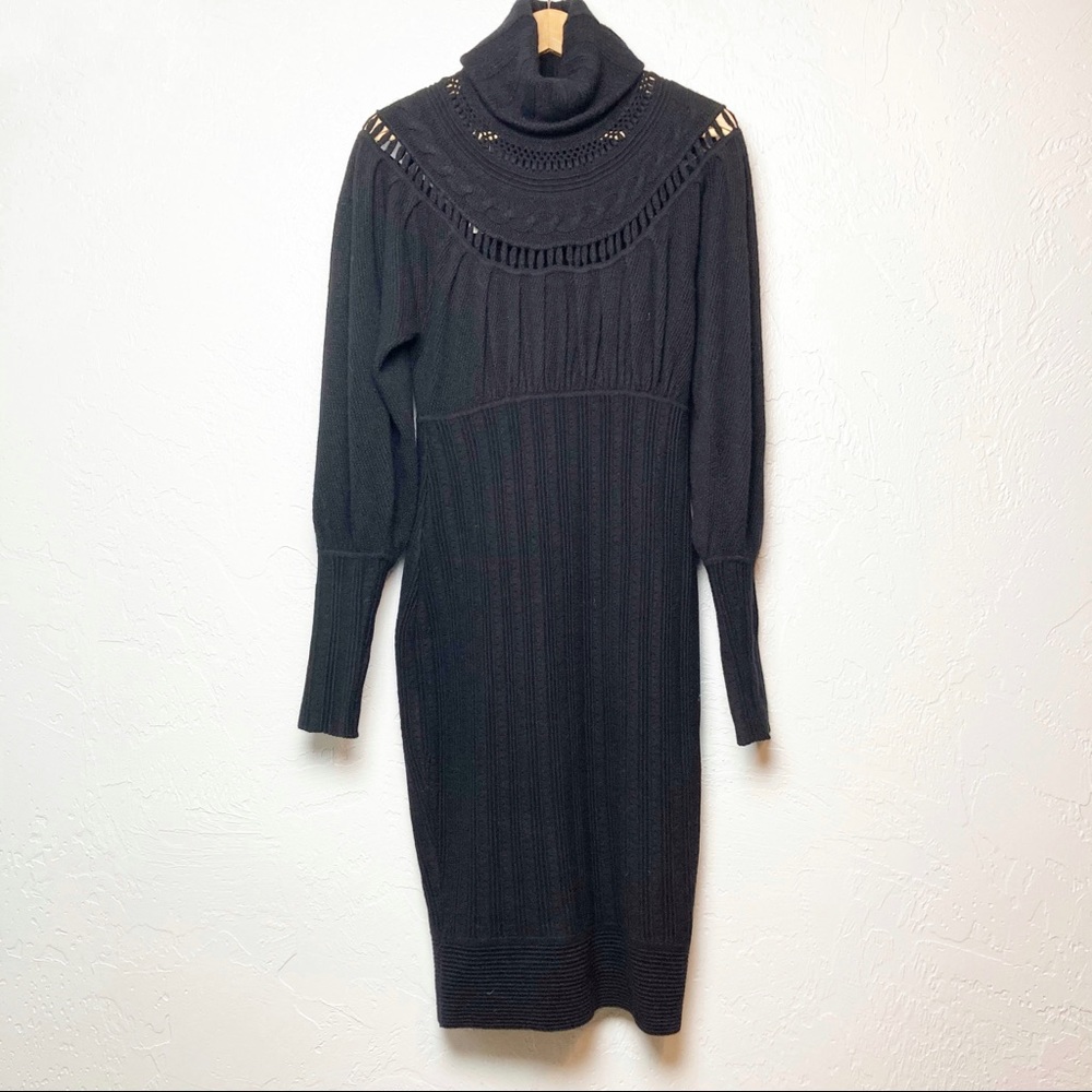 Malandrino Cashmere black sweater dress vintage